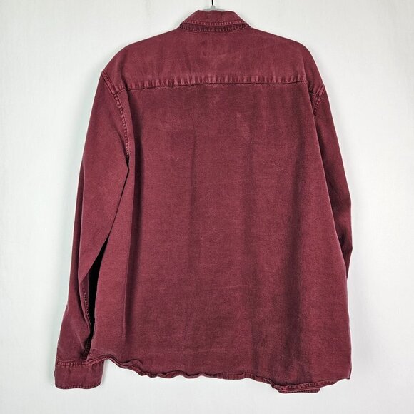 Lucky Brand Montana Miter Workwear Burgundy Red Button Front Shirt XXL 7MD41754 - Picture 6 of 7
